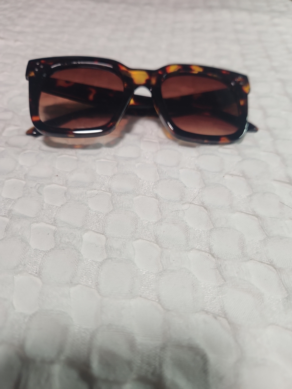 Tortoiseshell Square Sunglasses - Brown Lenses